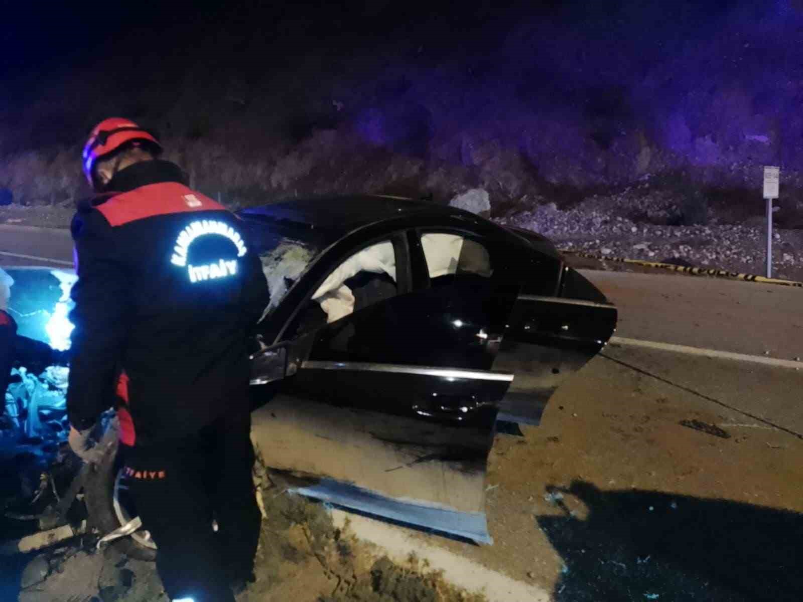 Kahramanmaraş’ta otomobil iş makinesine çarptı: 1 ölü