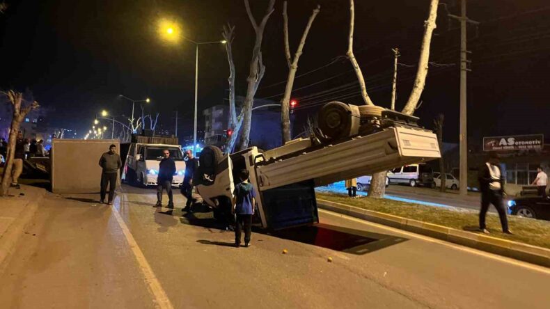 Otomobille çarpışan araç takla attı, sürücü yaralandı