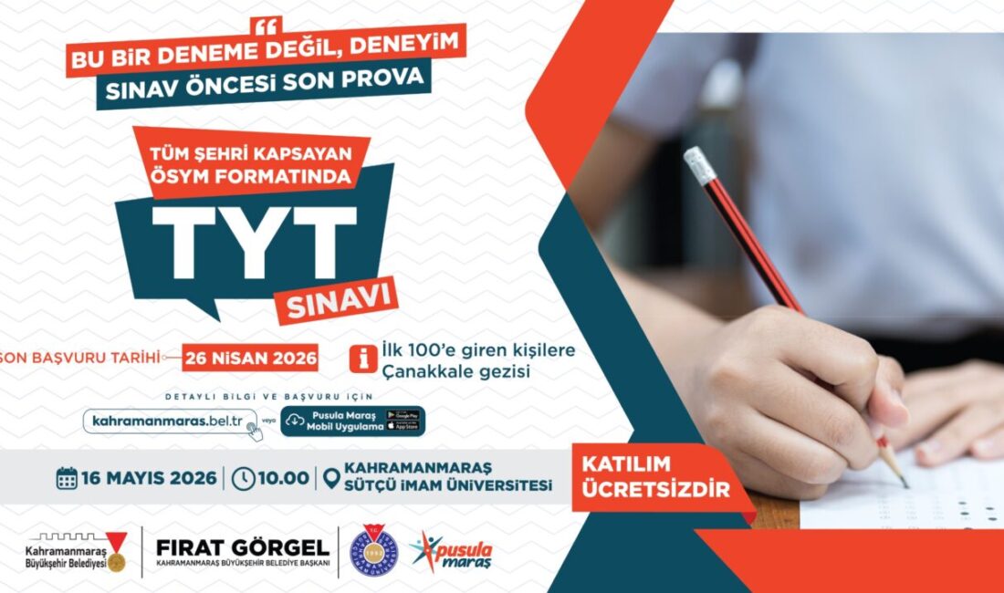 Kahramanmaraş Büyükşehir Belediyesi, gençlere yönelik eğitim desteklerini sürdürürken üniversiteye hazırlanan