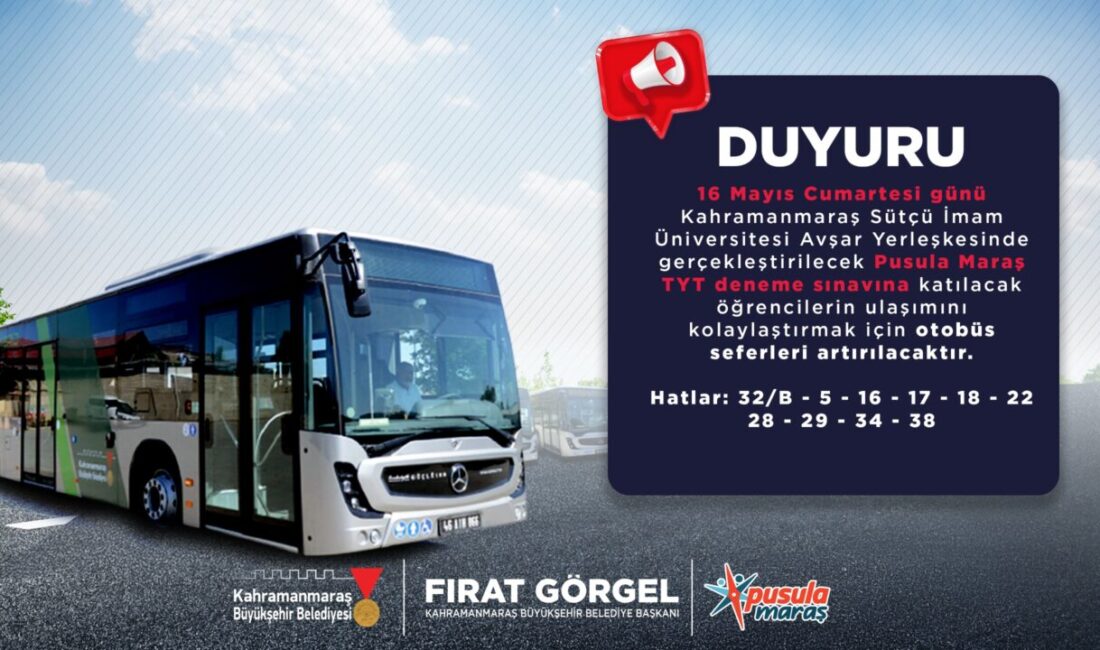 Büyükşehir Belediyesi’nden YKS Öncesi Son Provaya Katılacak Öğrencilere Ulaşım Desteği