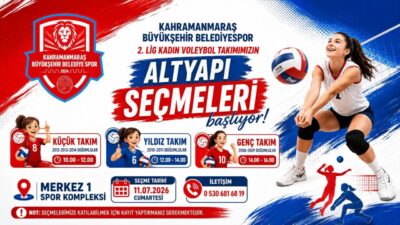 Kahramanmaraş Büyükşehir Belediyespor Kadın Voleybol Takımı altyapı seçmeleri için başvurular